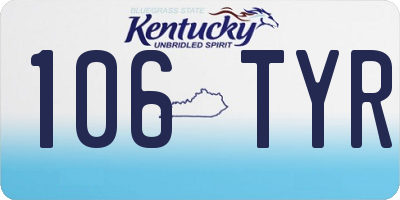KY license plate 106TYR