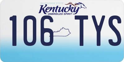 KY license plate 106TYS