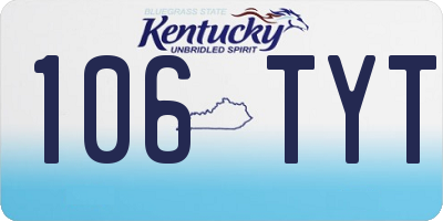 KY license plate 106TYT
