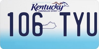 KY license plate 106TYU