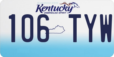 KY license plate 106TYW