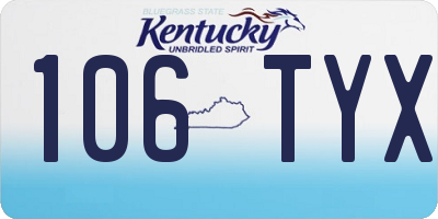 KY license plate 106TYX