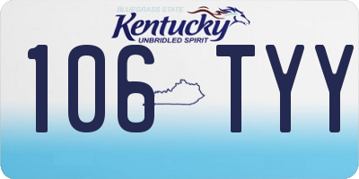 KY license plate 106TYY