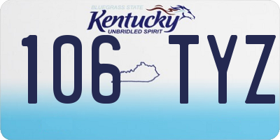 KY license plate 106TYZ
