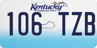 KY license plate 106TZB