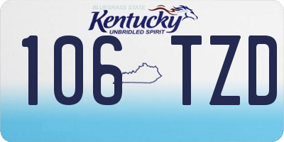 KY license plate 106TZD