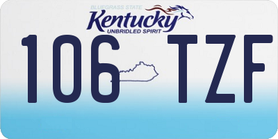 KY license plate 106TZF