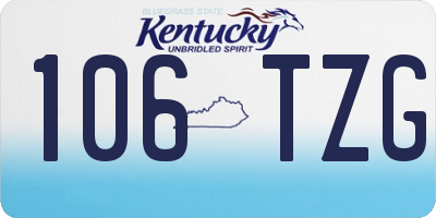 KY license plate 106TZG