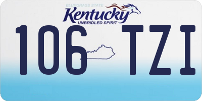 KY license plate 106TZI