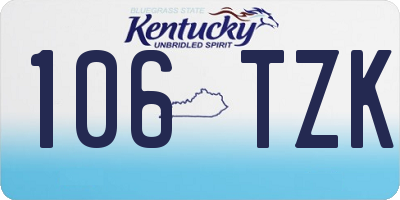 KY license plate 106TZK