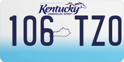 KY license plate 106TZO