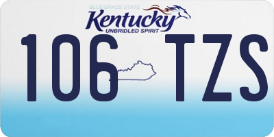KY license plate 106TZS