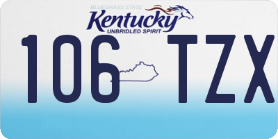 KY license plate 106TZX