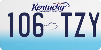 KY license plate 106TZY