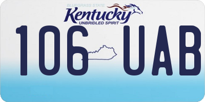 KY license plate 106UAB
