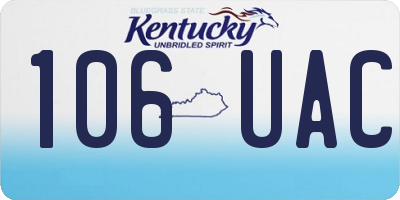 KY license plate 106UAC