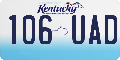 KY license plate 106UAD