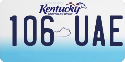 KY license plate 106UAE