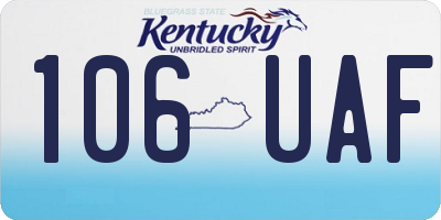 KY license plate 106UAF