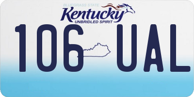 KY license plate 106UAL