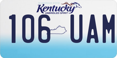 KY license plate 106UAM