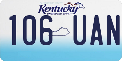 KY license plate 106UAN