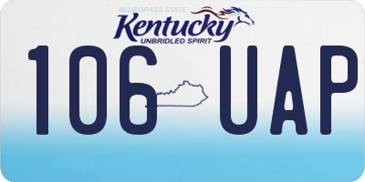 KY license plate 106UAP