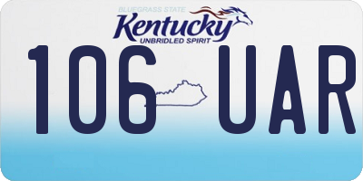 KY license plate 106UAR