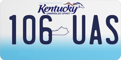 KY license plate 106UAS