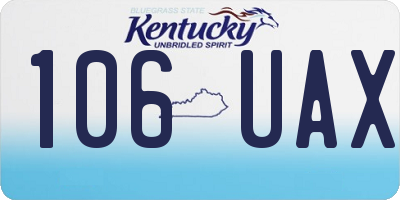 KY license plate 106UAX