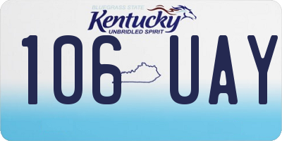 KY license plate 106UAY