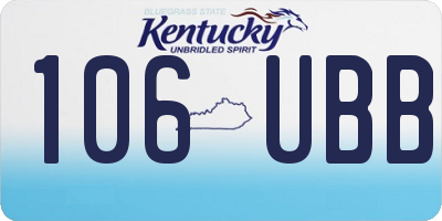 KY license plate 106UBB