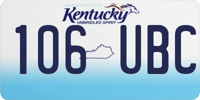KY license plate 106UBC