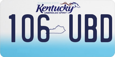 KY license plate 106UBD
