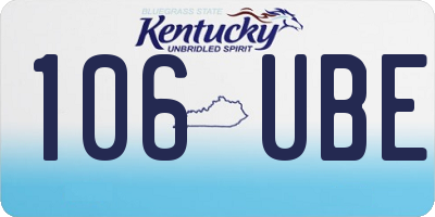 KY license plate 106UBE