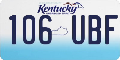 KY license plate 106UBF