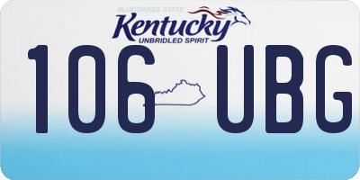 KY license plate 106UBG
