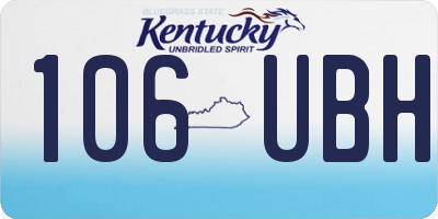 KY license plate 106UBH