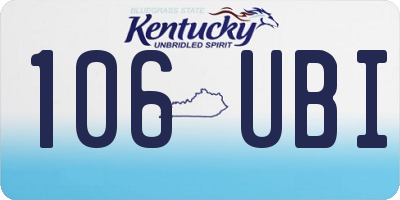 KY license plate 106UBI