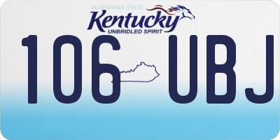 KY license plate 106UBJ