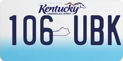 KY license plate 106UBK