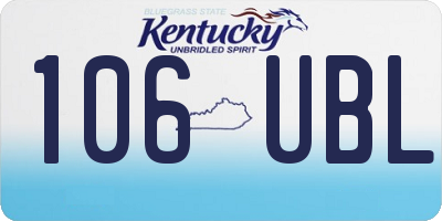 KY license plate 106UBL