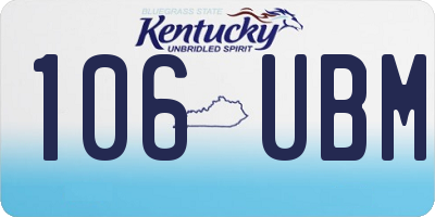 KY license plate 106UBM