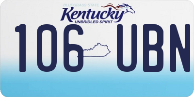 KY license plate 106UBN