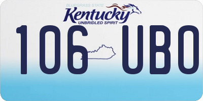 KY license plate 106UBO
