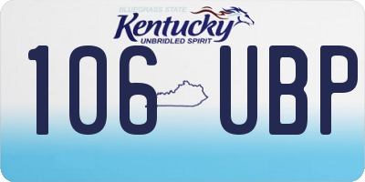 KY license plate 106UBP