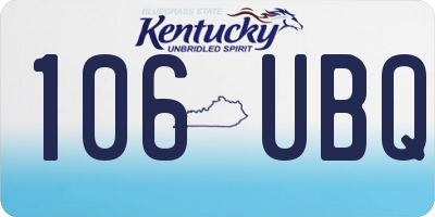KY license plate 106UBQ