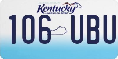 KY license plate 106UBU