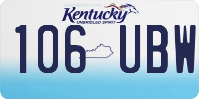 KY license plate 106UBW