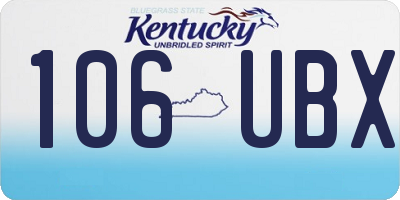 KY license plate 106UBX